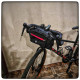 Front Bike Bag "NAUTILUS" (dark blue + orange) Bicycle gifts Handlebar Bag- Bikepacking-packing trips Bike bag for commuting.