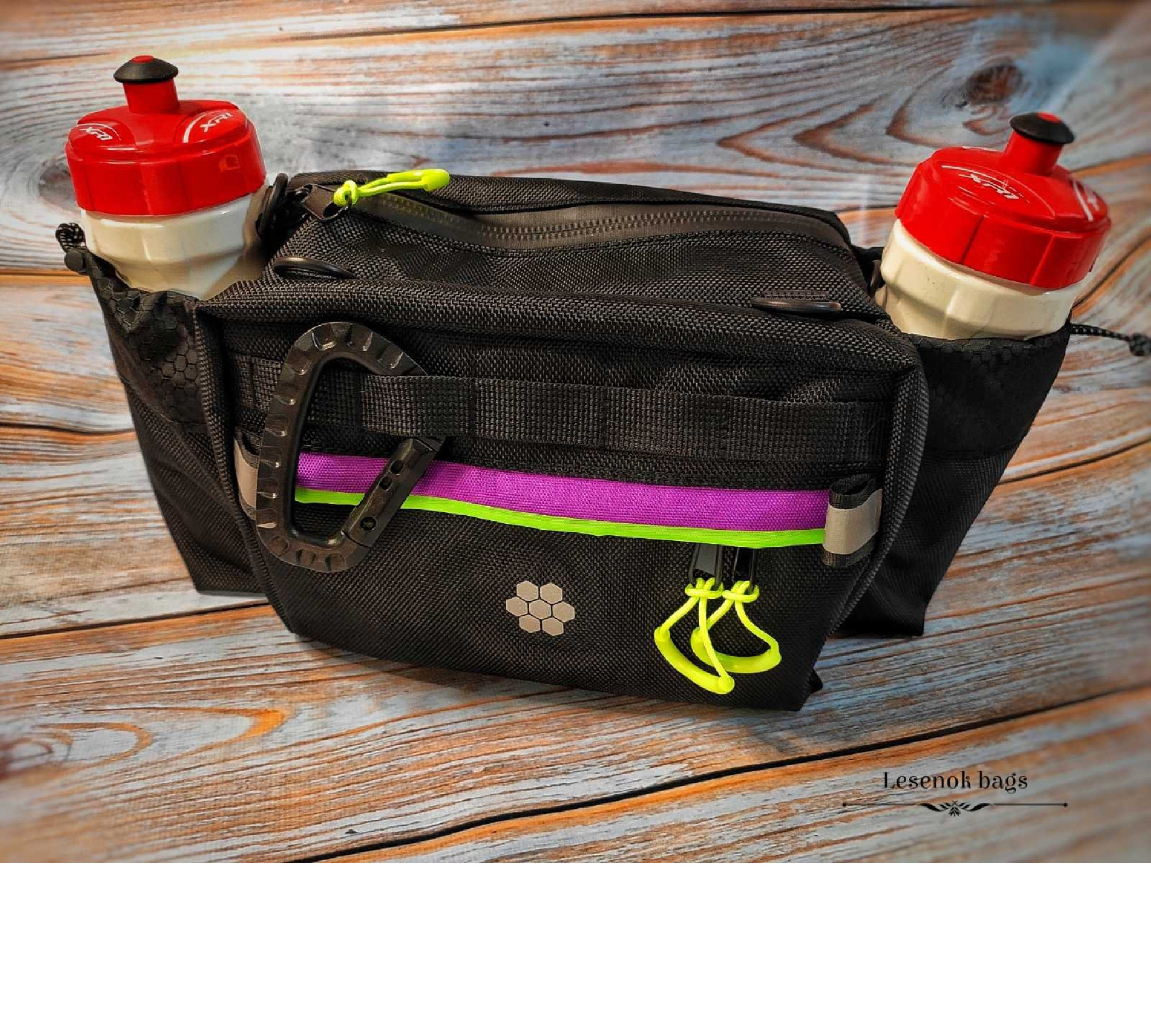 Front Bike Bag "NAUTILUS" (dark blue + orange) Bicycle gifts Handlebar Bag- Bikepacking-packing trips Bike bag for commuting.