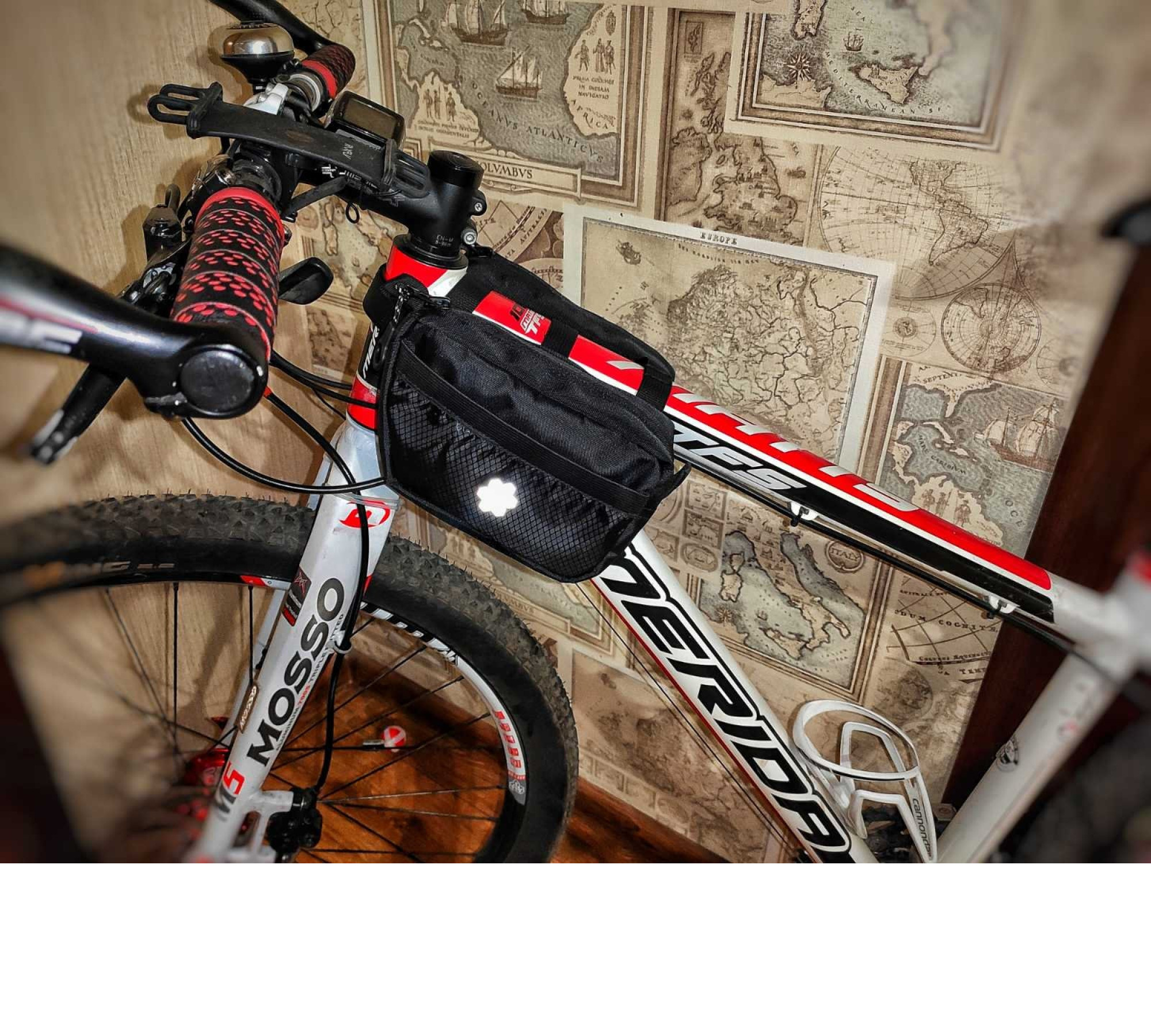 Cycling bag black, bike frame bag with a zipper, road trip, bicycle accessories, cyclist anniversary, bicycle bag gifts, Biking bag.