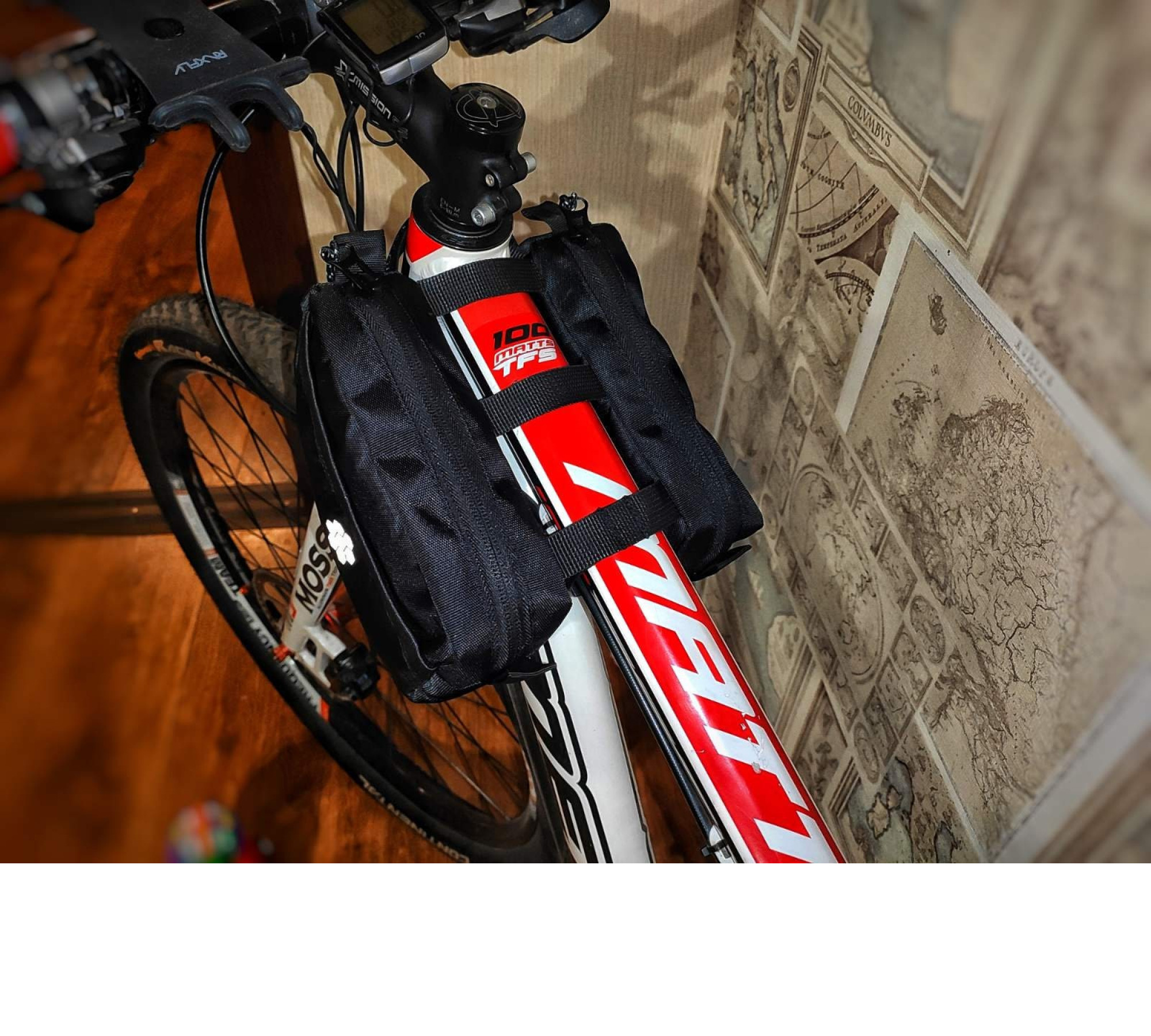 Cycling bag black, bike frame bag with a zipper, road trip, bicycle accessories, cyclist anniversary, bicycle bag gifts, Biking bag.