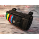 Handlebar Bike Bag Rainbow. Cycling gifts! Great bike accessories. Bikepacking gear for gravel ride.
