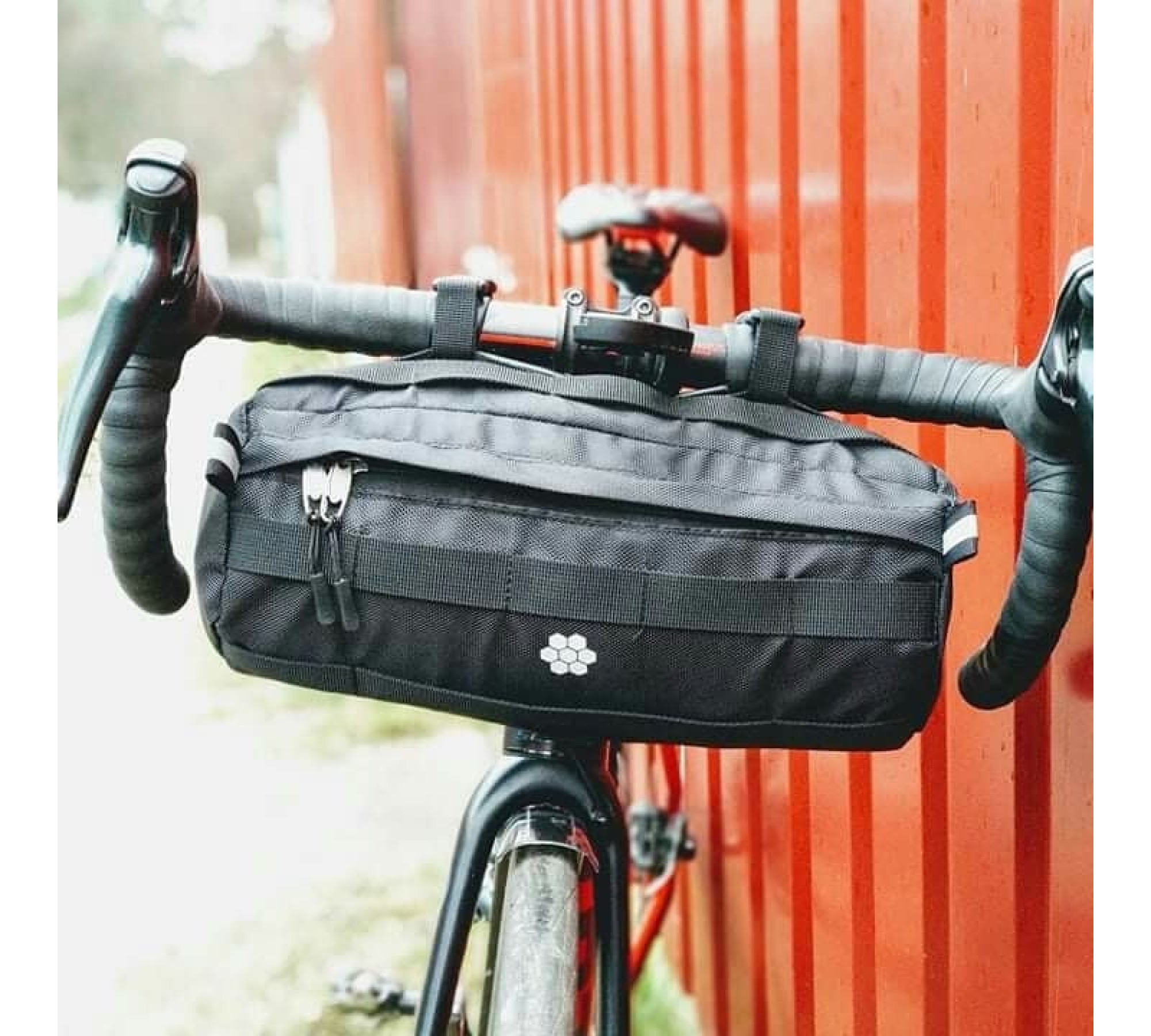 Handlebar Bike Bag Rainbow. Cycling gifts! Great bike accessories. Bikepacking gear for gravel ride.