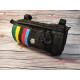 Handlebar Bike Bag Rainbow. Cycling gifts! Great bike accessories. Bikepacking gear for gravel ride.