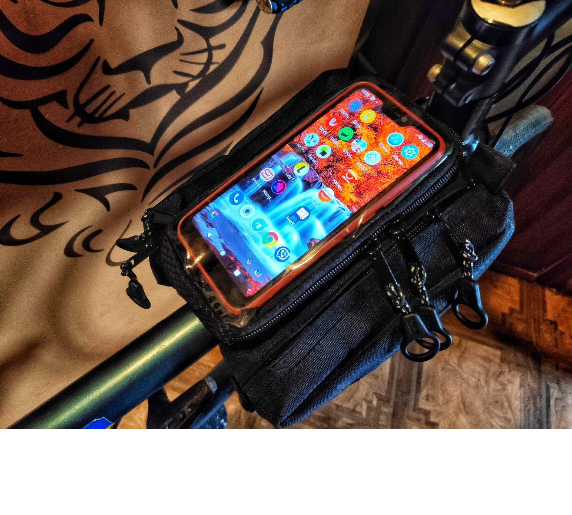 Bicycle Accessories Bag custom Bike Frame Bag Cycling Gifts Clear Phone Case Bike decor for women -  Cyclist anniversary Bicycle bag.