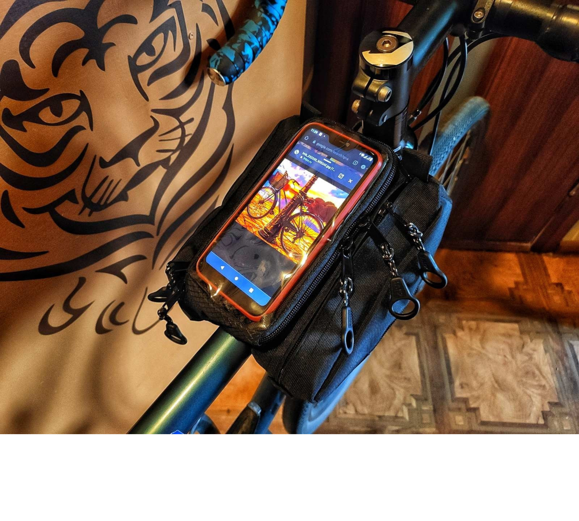 Bicycle Accessories Bag custom Bike Frame Bag Cycling Gifts Clear Phone Case Bike decor for women -  Cyclist anniversary Bicycle bag.