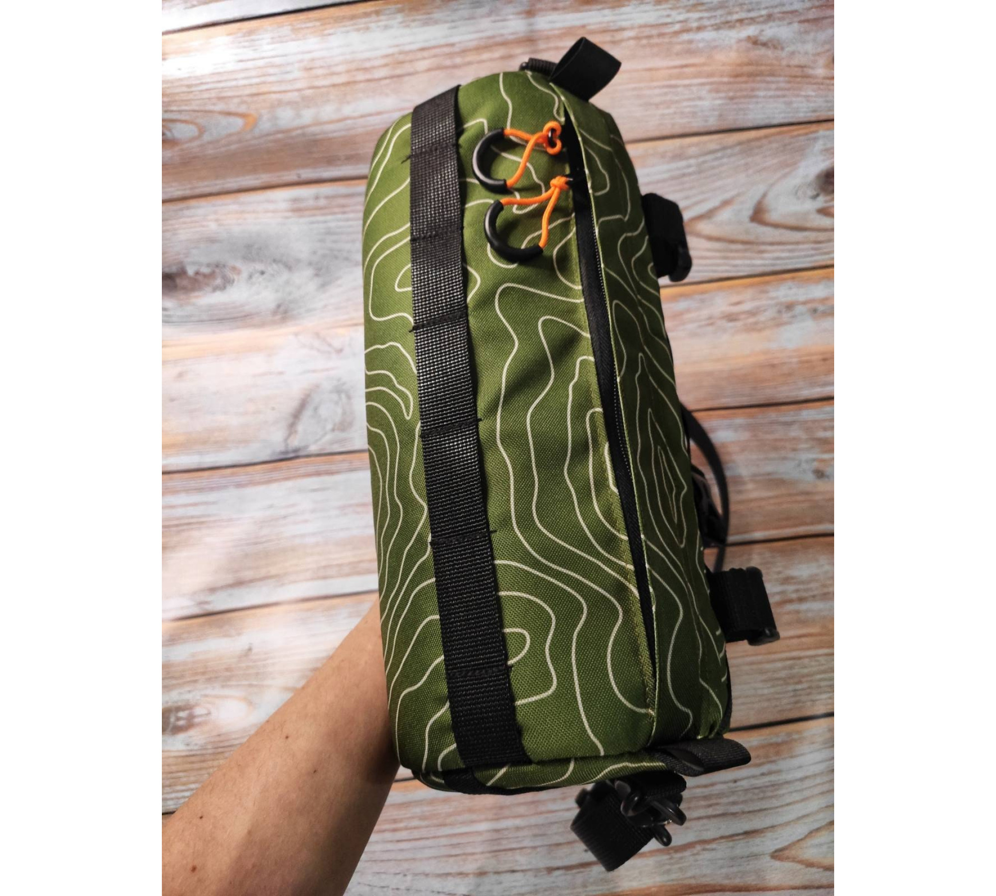 Bicycle handlebar bag. Cycling bag gifts. Sport bag gifts. Travel bag cycling. Bicycle accessories. Custom bike bag khaki - Lesenok bag