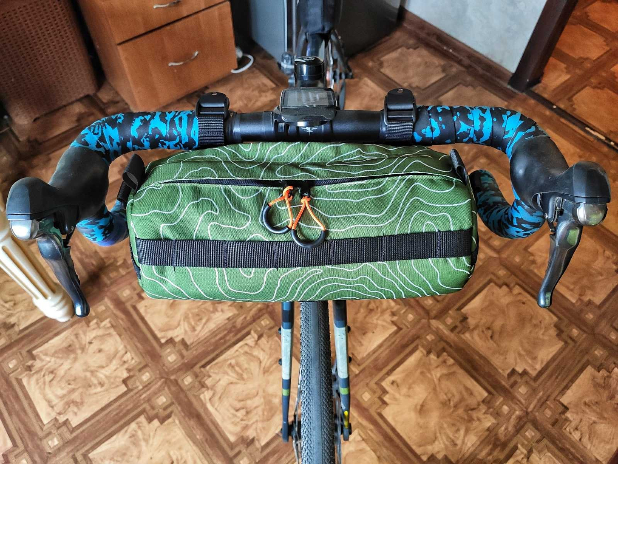 Bicycle handlebar bag. Cycling bag gifts. Sport bag gifts. Travel bag cycling. Bicycle accessories. Custom bike bag khaki - Lesenok bag