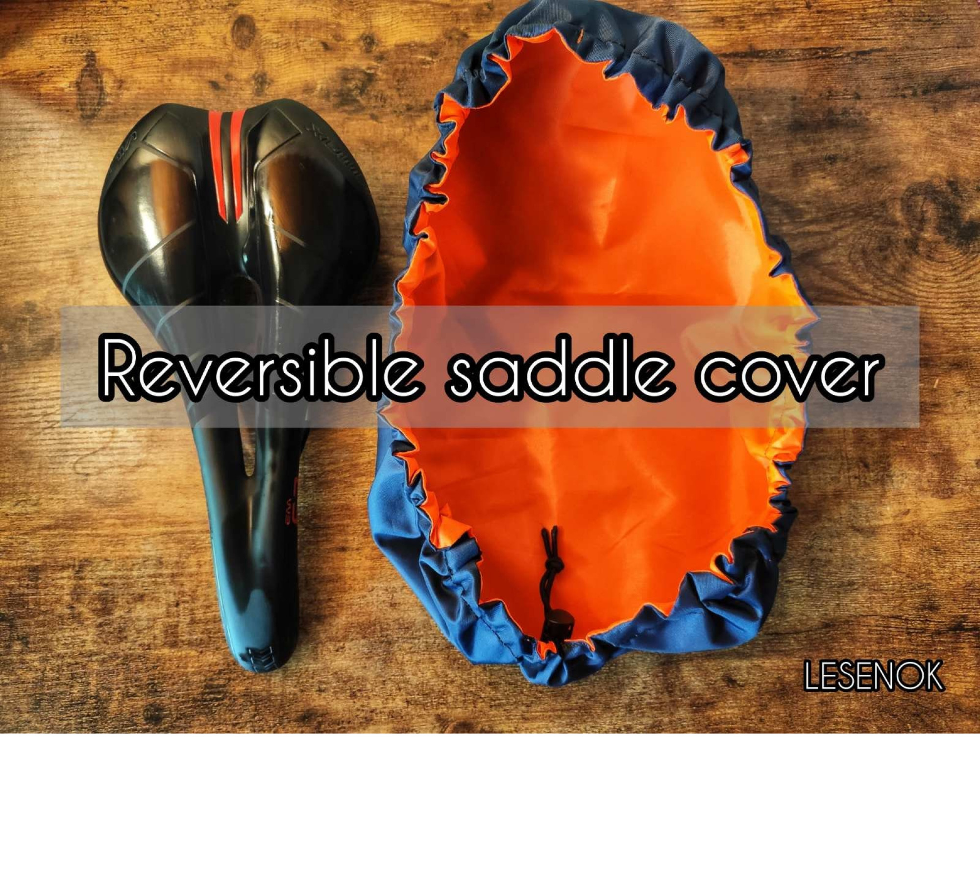 Seat cover for Bicycle saddle cover double-sided. A gift for a bicyclist traveler. Bag for biking and bikepacking. Bike saddle protection.