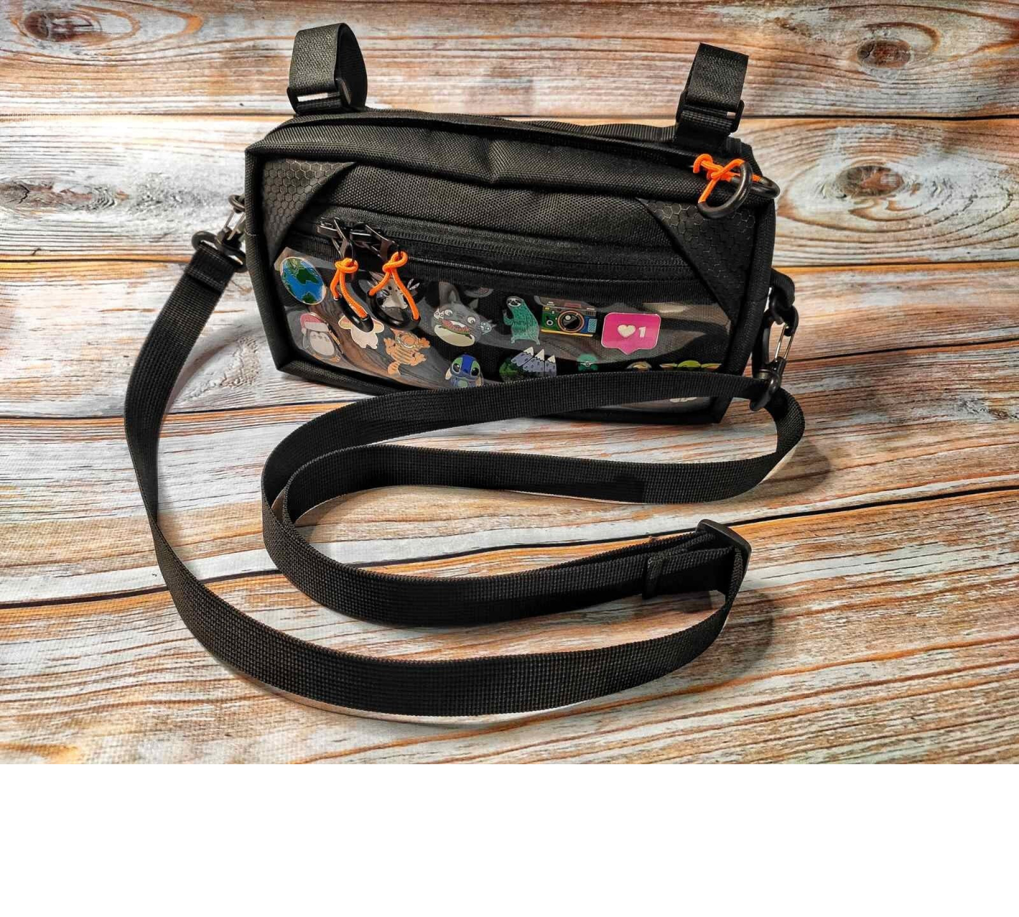 Bike bags Transparent shoulder bag for badges, Handlebar Bag, Bicycle Barrel Bag Pack Custom Color, Gifts For Cycling, Bike Rider Bag.