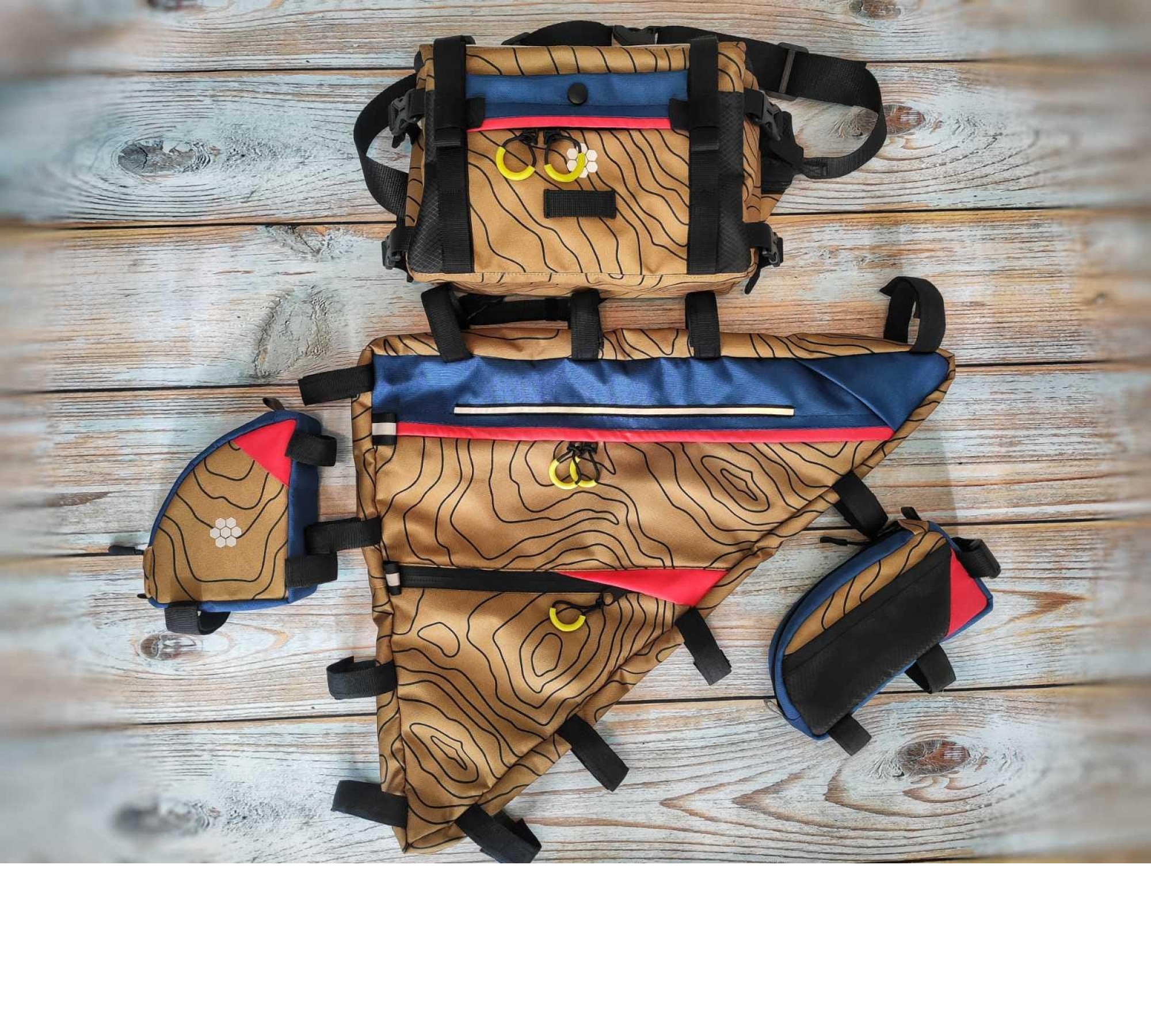 Set-4 Handlebar Cycling Bag+ frame bag+ full frame bag+small bike bag- custom, Cycling gifts - bicycle accessories for gravel ride bikepack.