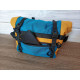 Handlebar Bag|Waist Bag roll-top cistom bag for ride trip| Rainbow bright belt bag|Feeder bag