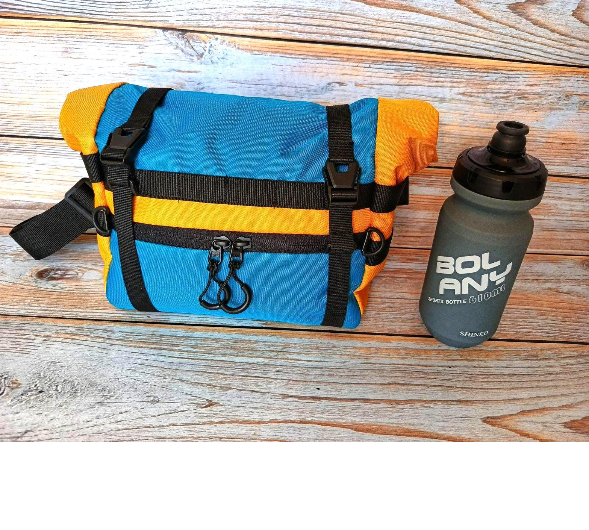 Handlebar Bag|Waist Bag roll-top cistom bag for ride trip| Rainbow bright belt bag|Feeder bag Handlebar Bag|Waist Bag roll-top cistom bag for ride trip| Rainbow bright belt bag|Feeder bag