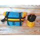 Handlebar Bag|Waist Bag roll-top cistom bag for ride trip| Rainbow bright belt bag|Feeder bag