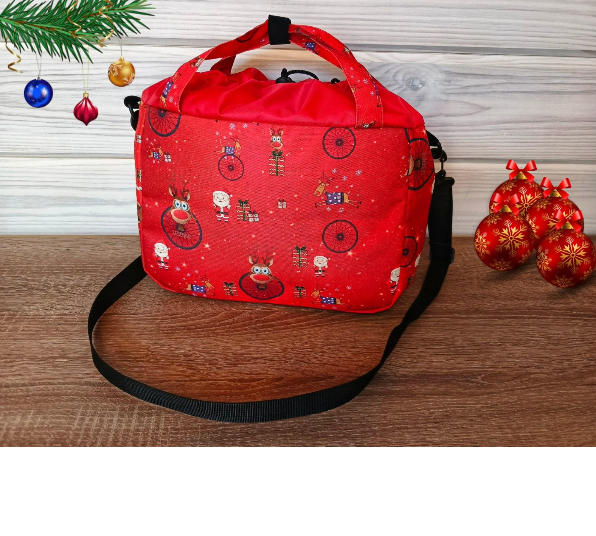 Bike bag Front Bag Handlebars | For bike rides before Christmas| Cycling New Year| Red Bags Gifts| Shoulder Bag Gift Bag! Presents