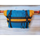 Handlebar Bag|Waist Bag roll-top cistom bag for ride trip| Rainbow bright belt bag|Feeder bag