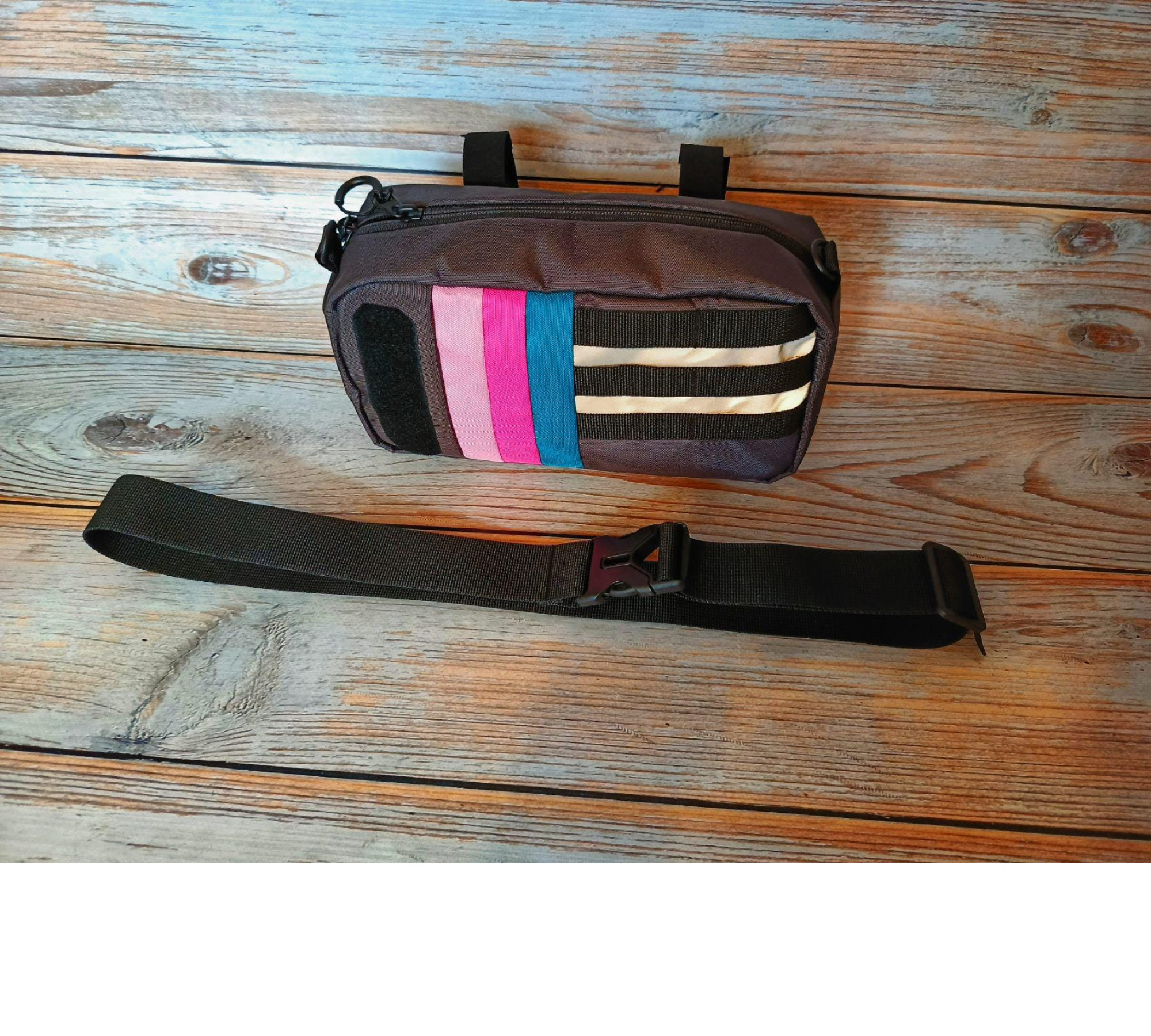 Cycling hip bag Rainbow, Vibrant Multipurpose Bike Bag: Handlebar, Hip & Commuter Cycling Accessory for Women.