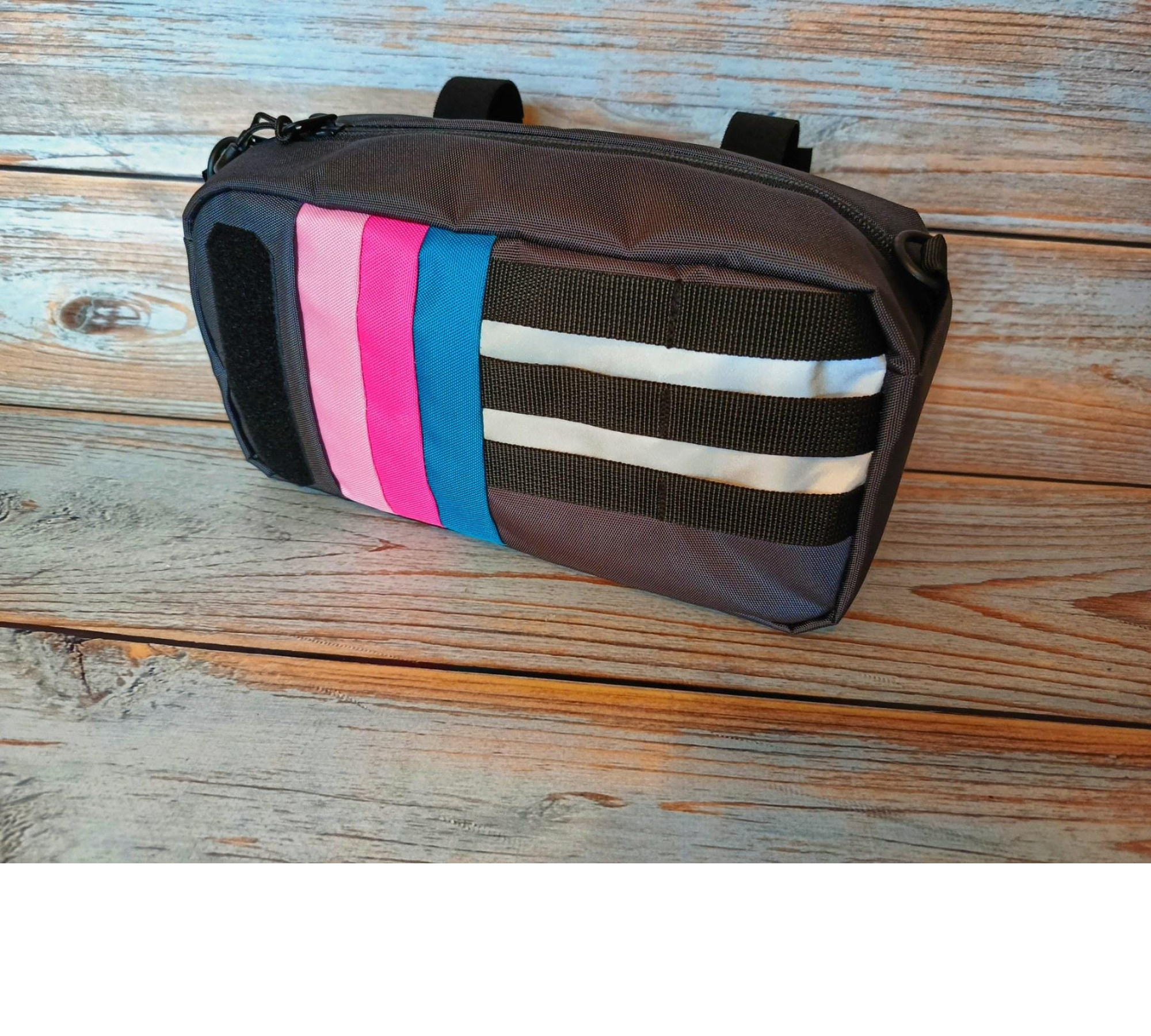 Cycling hip bag Rainbow, Vibrant Multipurpose Bike Bag: Handlebar, Hip & Commuter Cycling Accessory for Women.