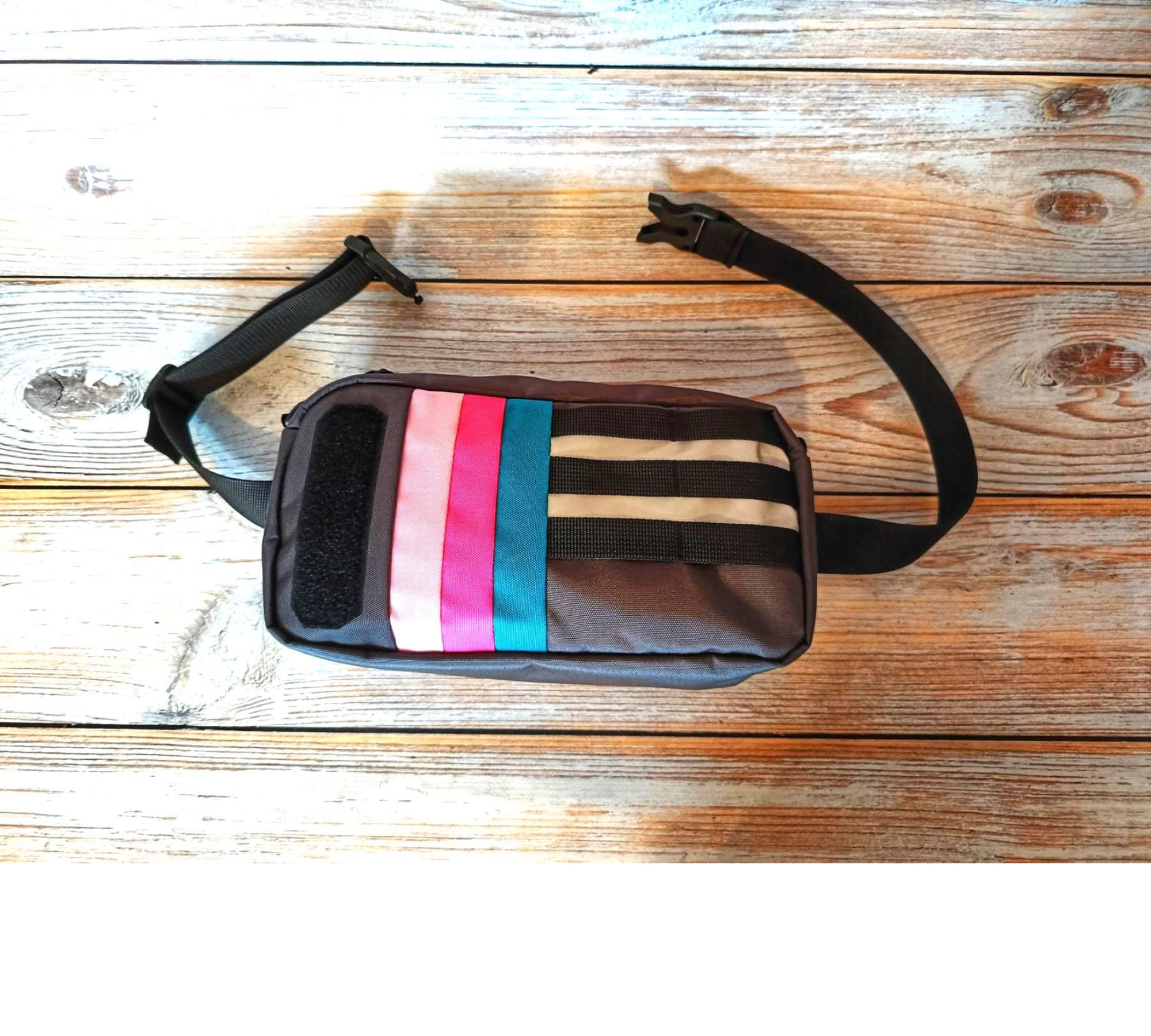 Cycling hip bag Rainbow, Vibrant Multipurpose Bike Bag: Handlebar, Hip & Commuter Cycling Accessory for Women.