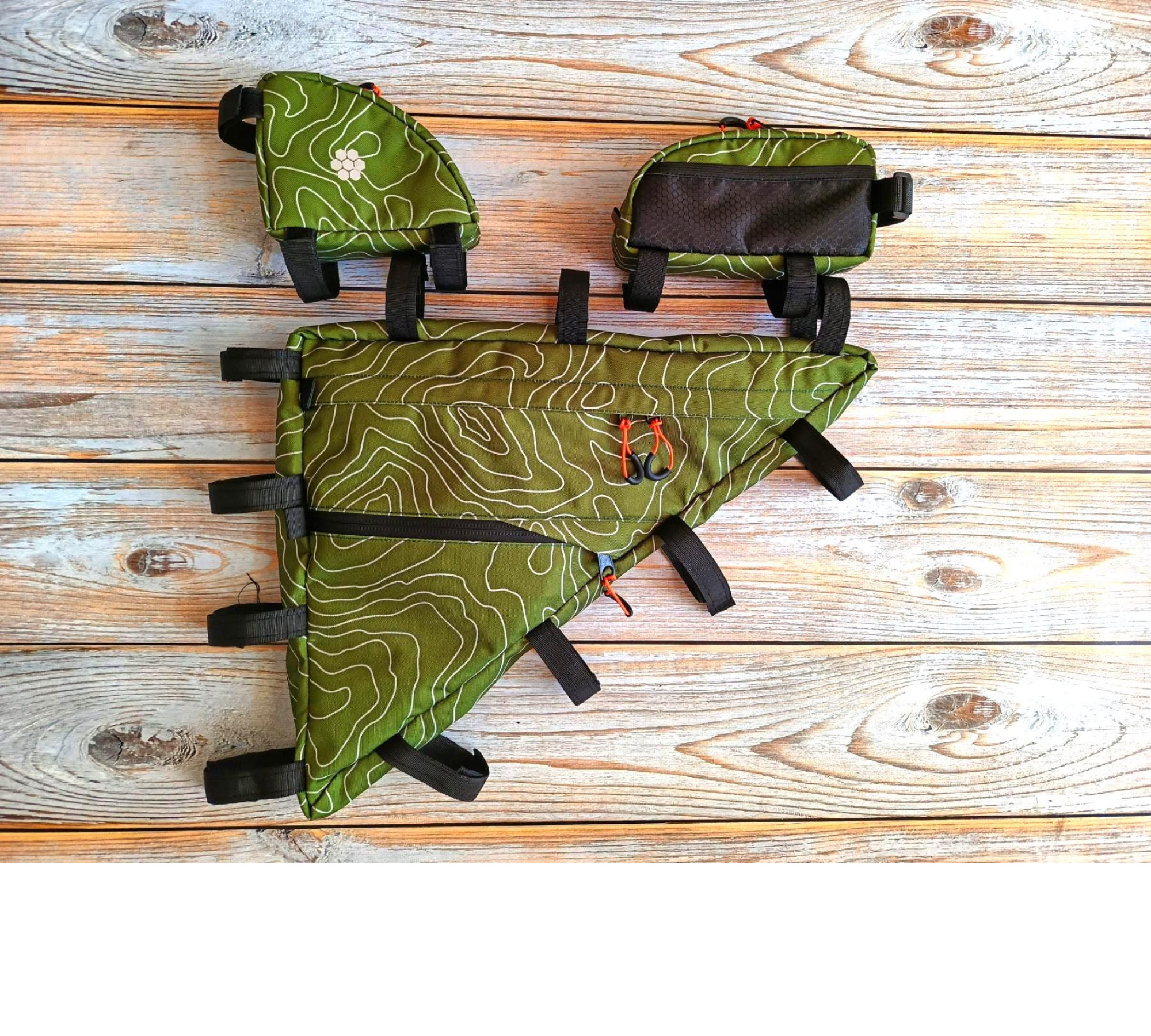 Bicycle Bag Blue Khaki Relief| Custom Frame bike accessories Set| Cycling Bags gifts, (Personal bike bags) Bike bag gravel.