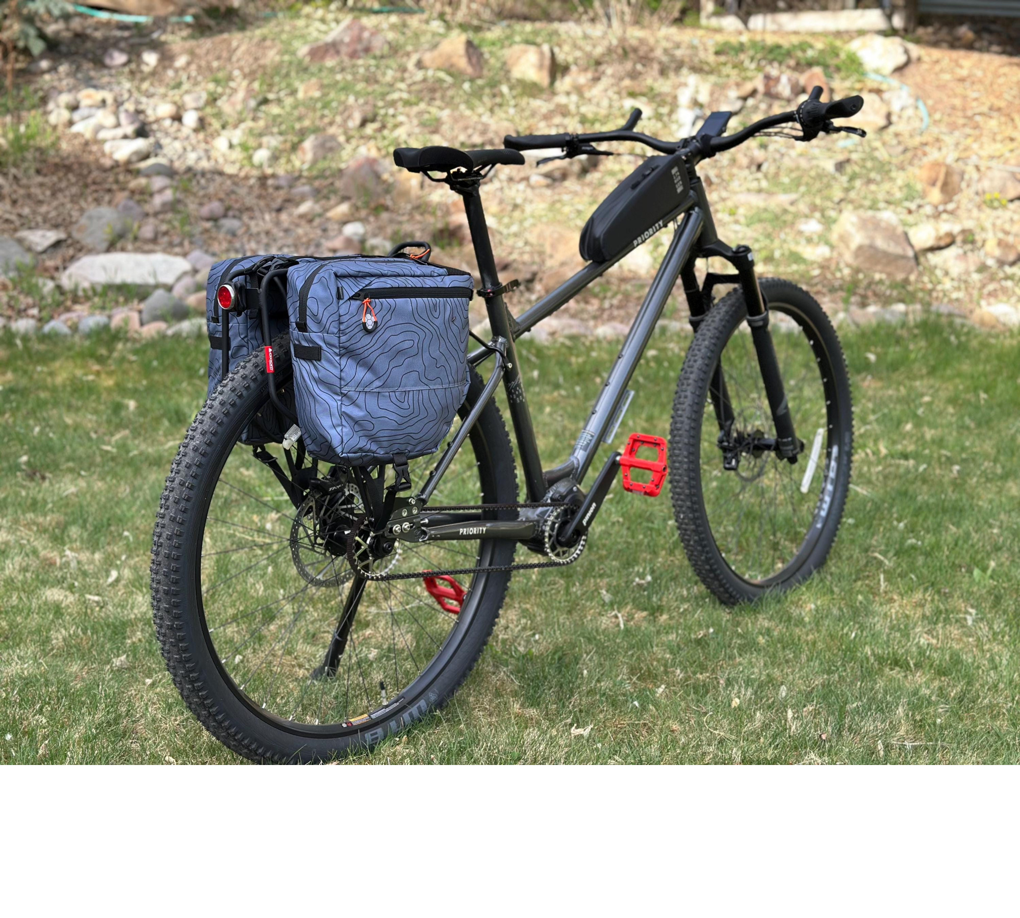 Trunk Bike Bag PROSTIR Grey Relief Trunk Bike Bag PROSTIR Grey Relief