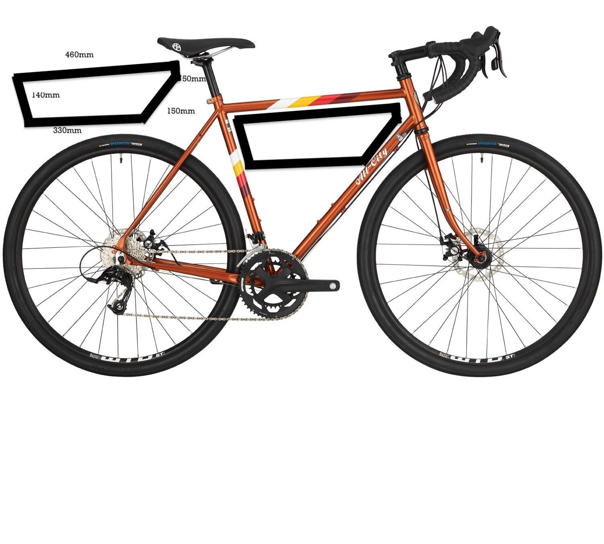 Half Frame Bike Bag Long-X – Custom Frame Bag for Bicycle | Lesenok