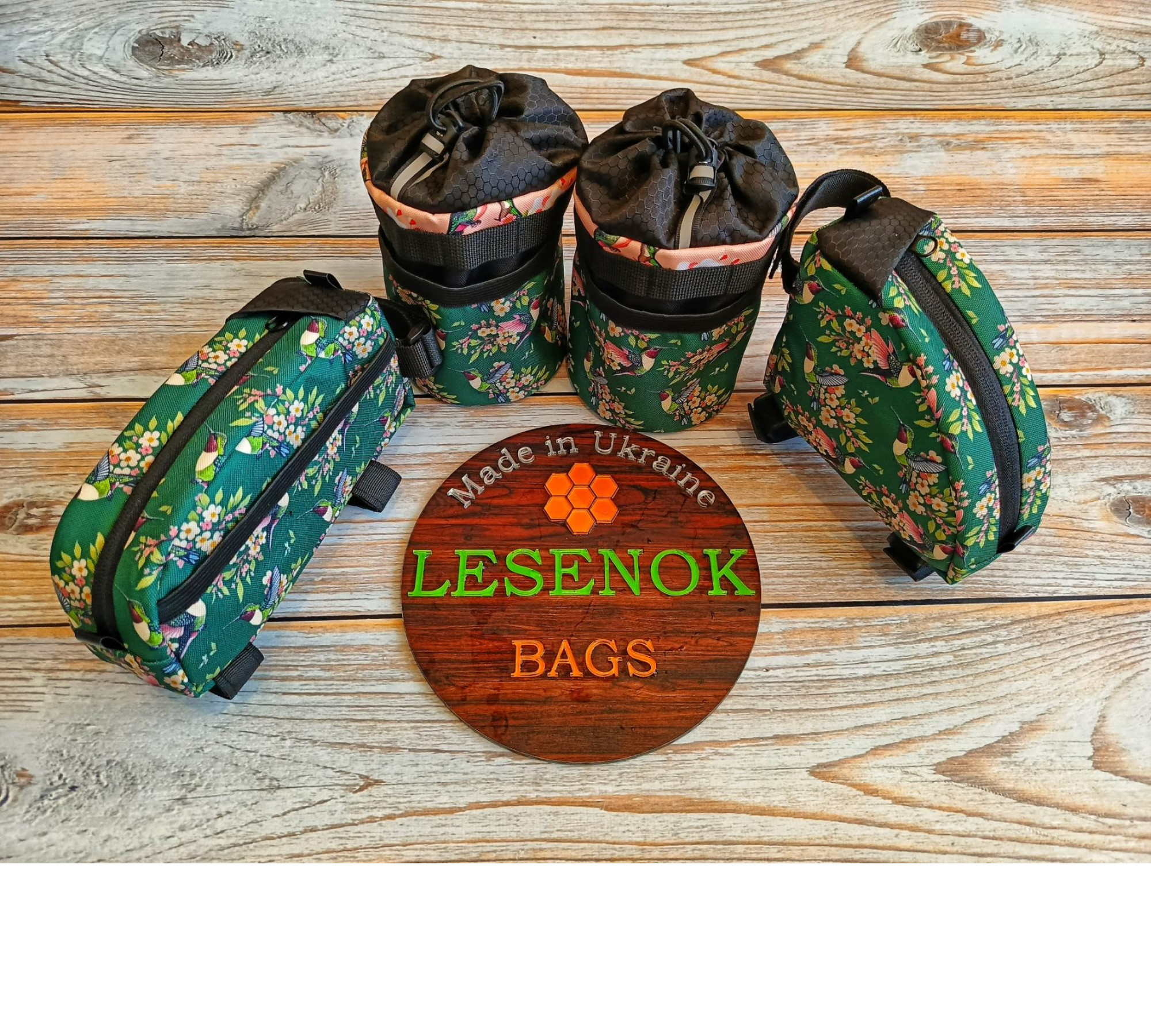 Steb bike bag calibers green/pink Lesenok