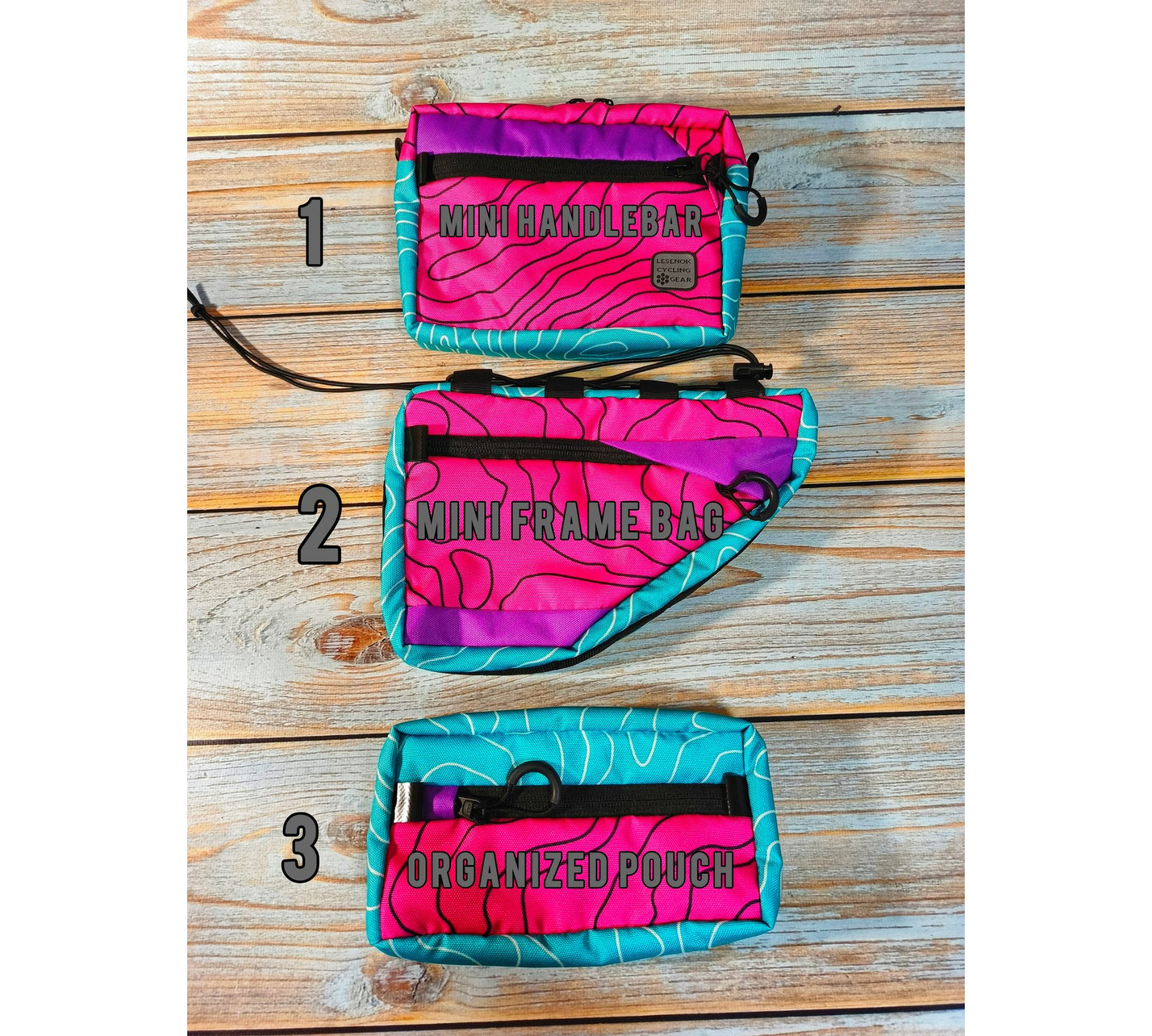 Mini Bike Bag Set COLORFOOL-3 – Handmade Cycling Bags LESENOKTitle