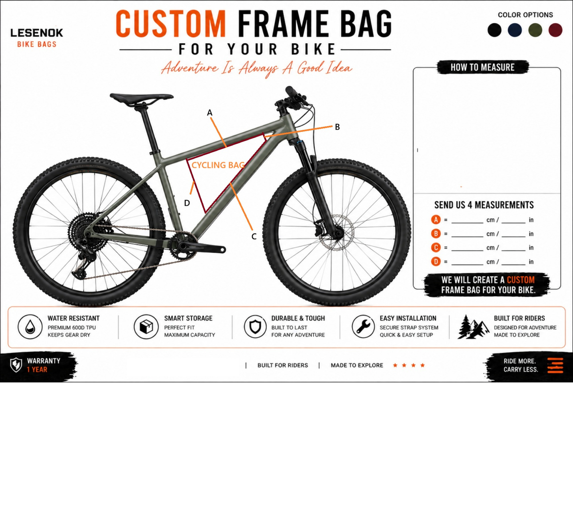 BEAR Frame Bike Bag — Custom Frame Bag by LESENOK
