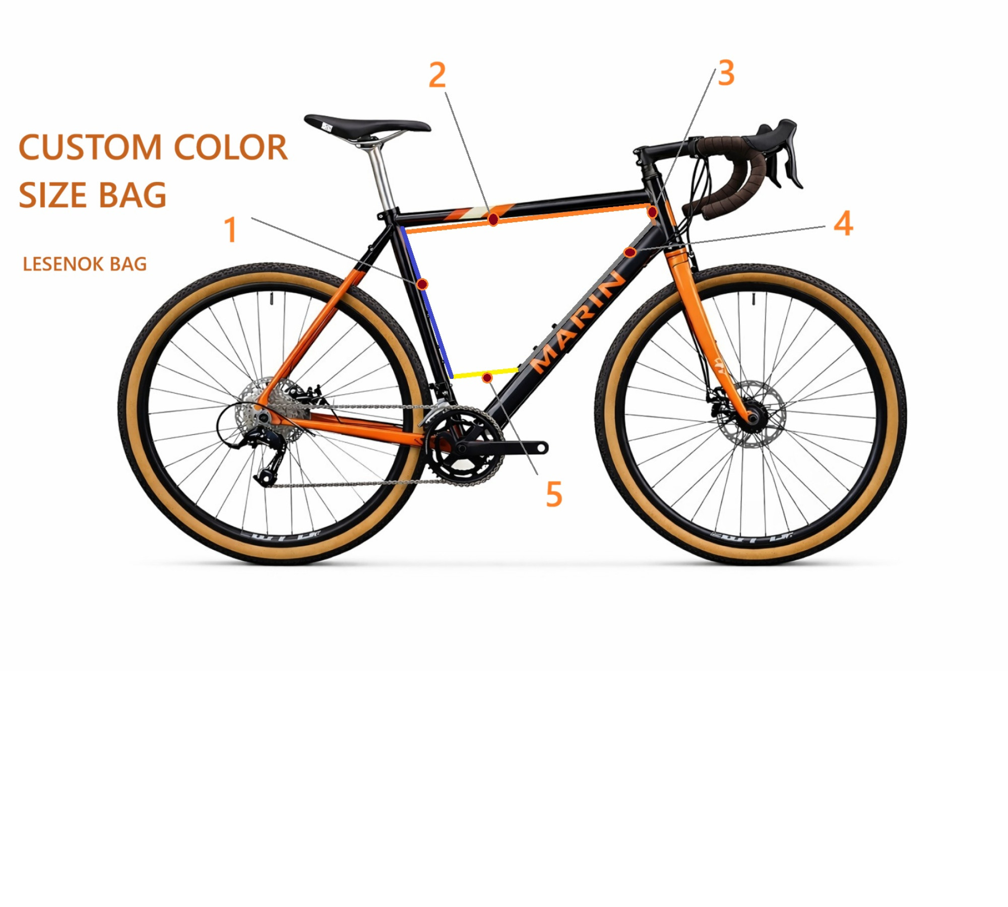  Full Frame Bike Bag Middling Custom color size Lesenok