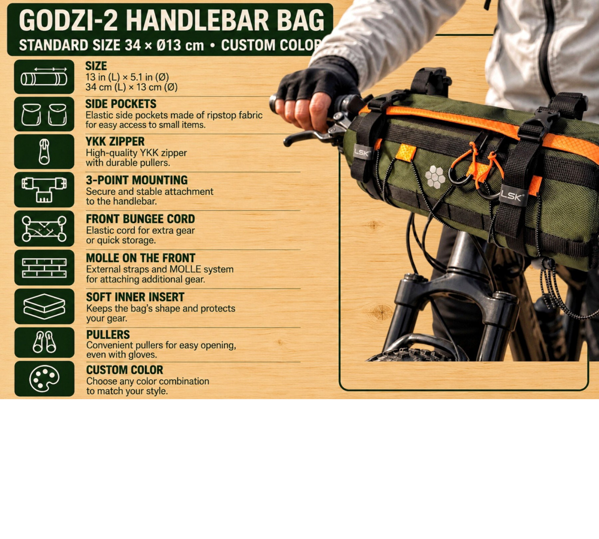  GODZI-2 Handlebar Bike Bag for Gravel & Everyday Cycling
