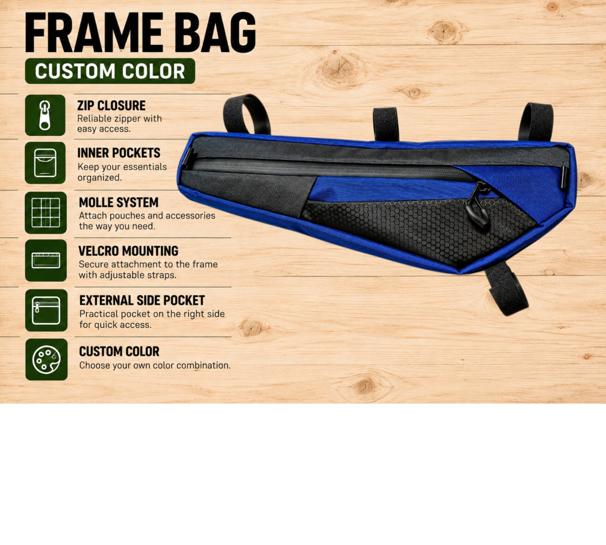 NERO Small Bike Frame Bag for Commuting & Everyday Cycling