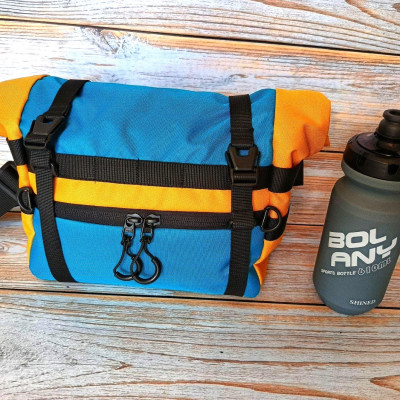 Handlebar Bag|Waist Bag roll-top cistom bag for ride trip| Rainbow bright belt bag|Feeder bag Handlebar Bag|Waist Bag roll-top cistom bag for ride trip| Rainbow bright belt bag|Feeder bag