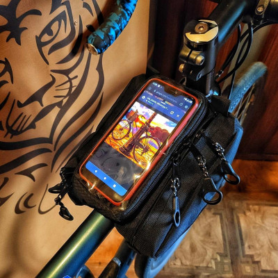 Bicycle Accessories Bag custom Bike Frame Bag Cycling Gifts Clear Phone Case Bike decor for women -  Cyclist anniversary Bicycle bag.