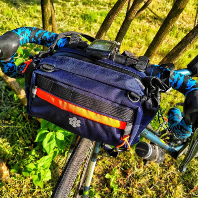 Front Bike Bag "NAUTILUS" (dark blue + orange) Bicycle gifts Handlebar Bag- Bikepacking-packing trips Bike bag for commuting. Front Bike Bag "NAUTILUS" (dark blue + orange) Bicycle gifts Handlebar Bag- Bikepacking-packing trips Bike bag for commuting.