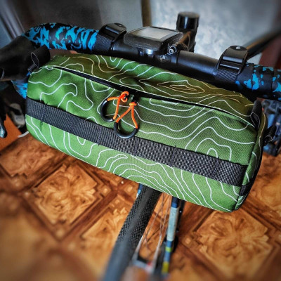 Bicycle handlebar bag. Cycling bag gifts. Sport bag gifts. Travel bag cycling. Bicycle accessories. Custom bike bag khaki - Lesenok bag