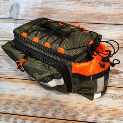 Panniers bags Bicycle pack SIGMA-8 oliva - orange Lesenok