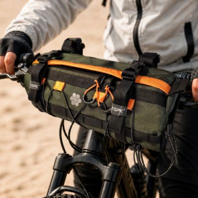 Cycling Handlebar Bag Bicycle ride bag Godzi-2 oliva+mandarin